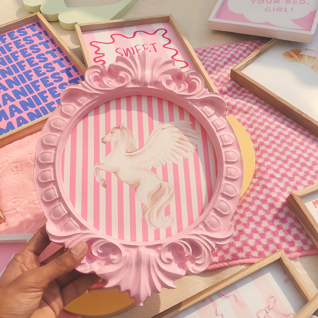Coquette Pegasus Frame - Victorian Styled Pink