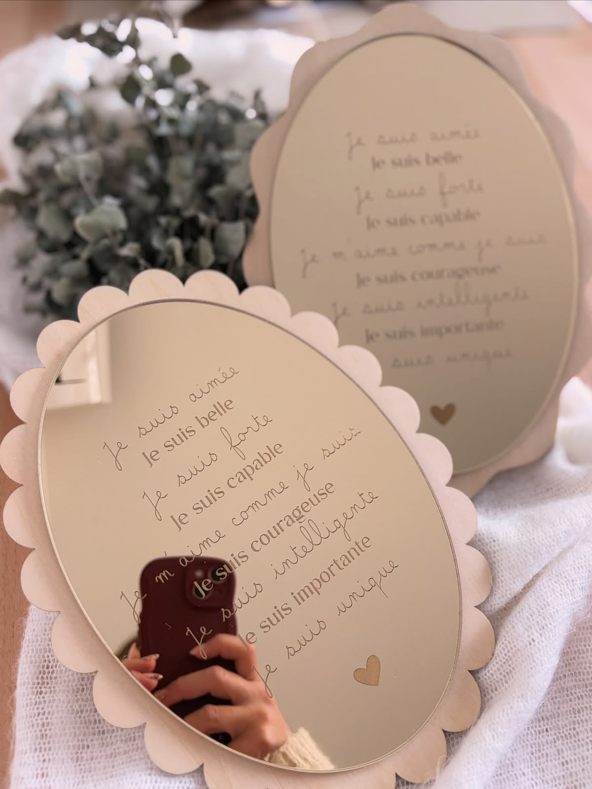 Scalloped Oval Mirror