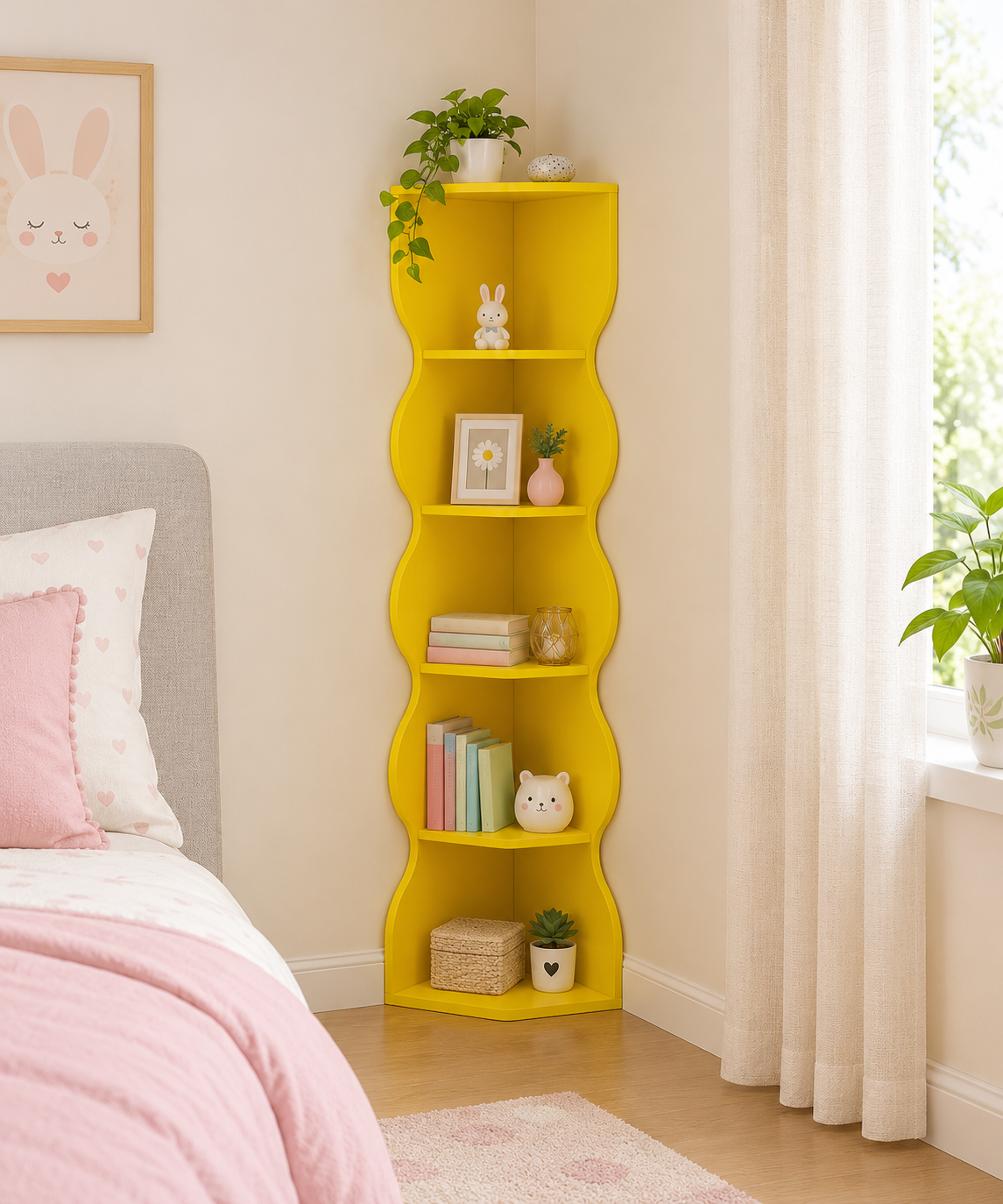 Wavy Corner Bookshelf