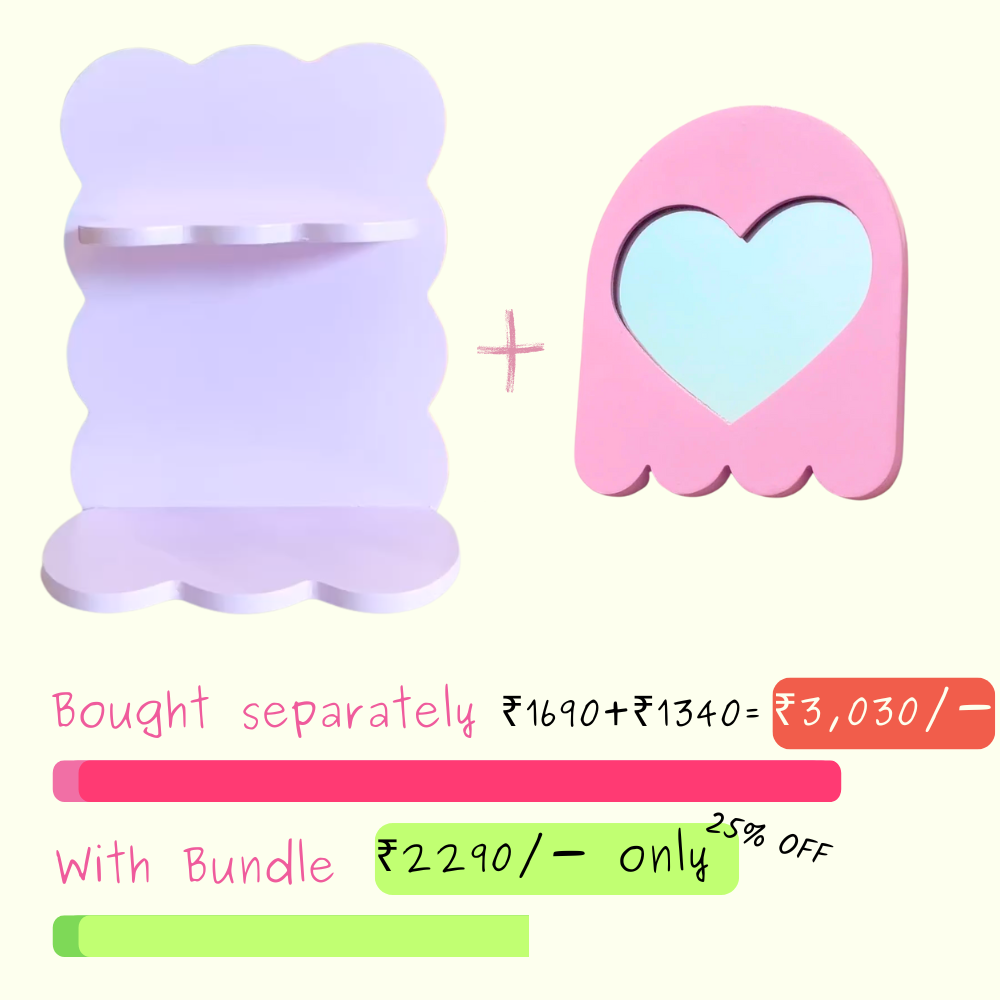 Bubbly shelf + Cute Heart mirror