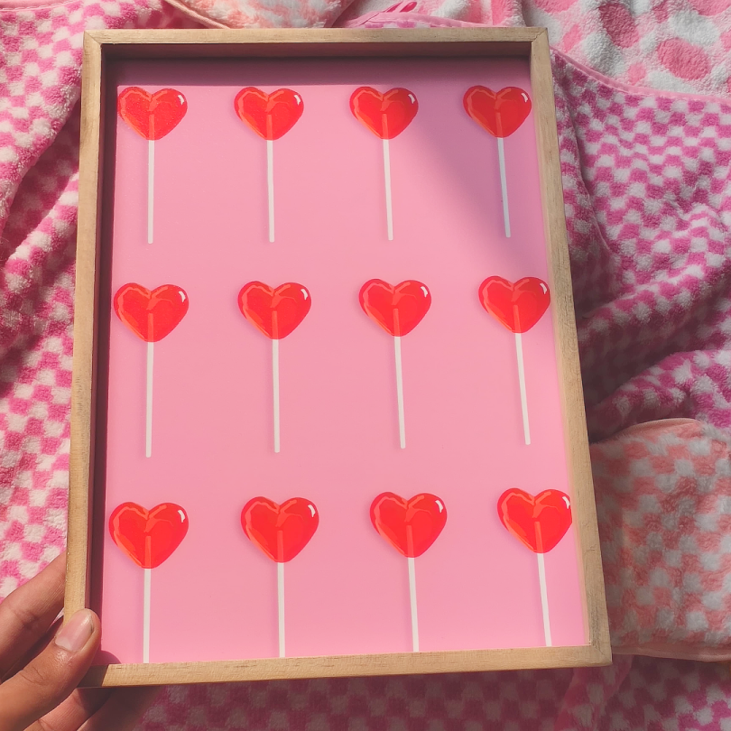 Heart Lollipop Print