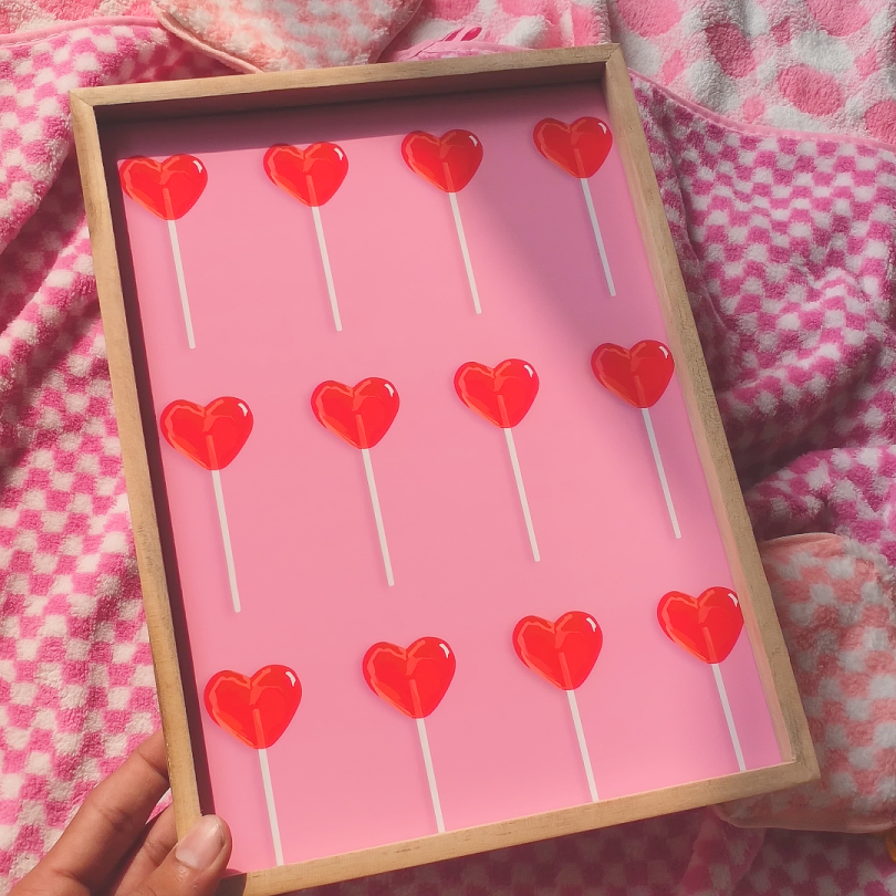 Heart Lollipop Print