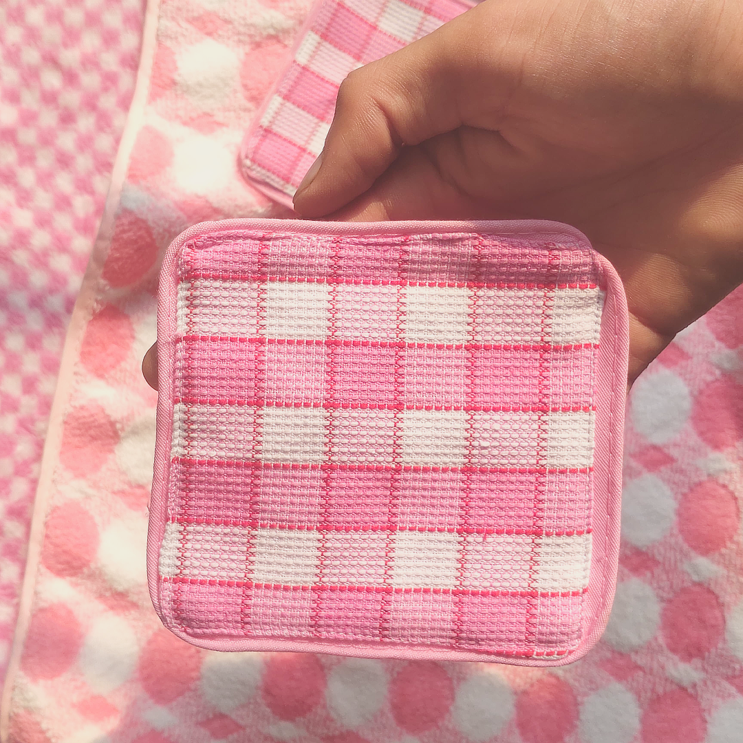 Pink Gingham Cutie Coaster - Set of 1