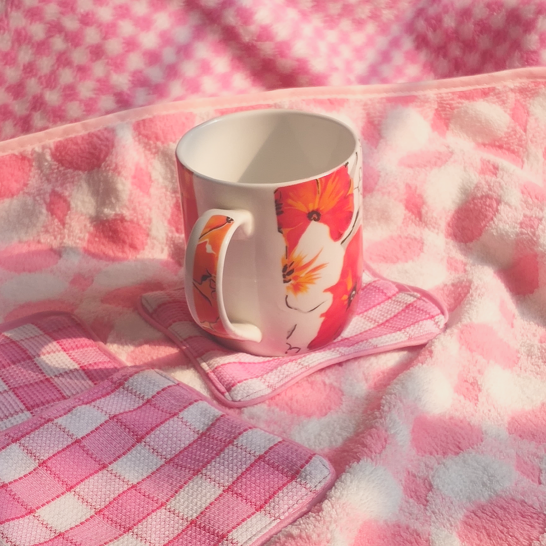 Pink Gingham Cutie Coaster - Set of 1