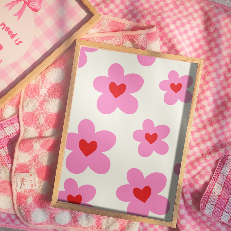 Heart Flowers Wall Frame
