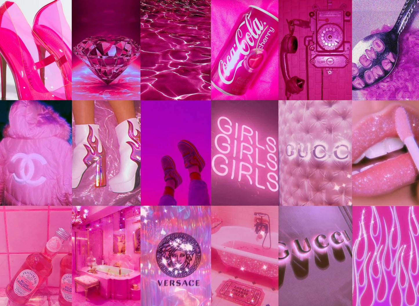 Hot Pink🩷 Wall Collage Kit - 100 posters