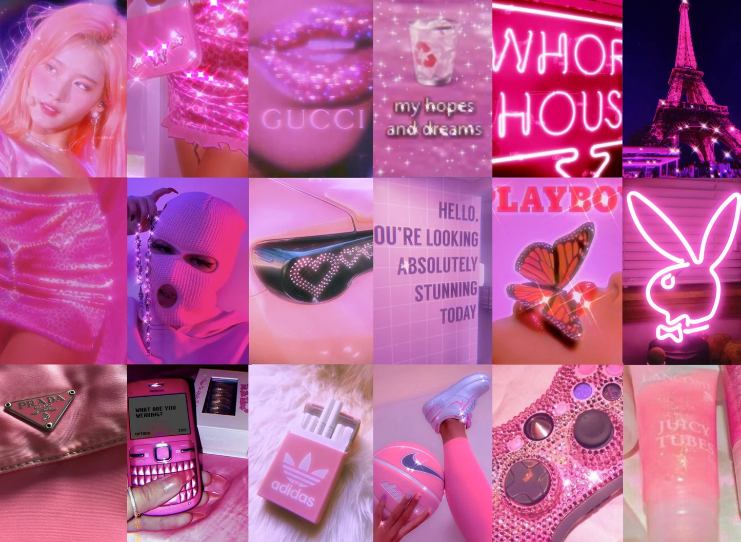 Hot Pink🩷 Wall Collage Kit - 100 posters