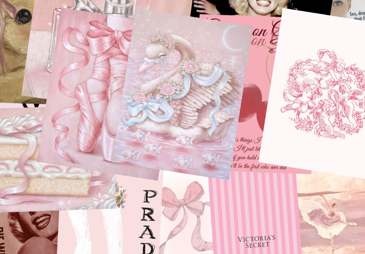 Coquette Wall Collage Kit - 20 posters