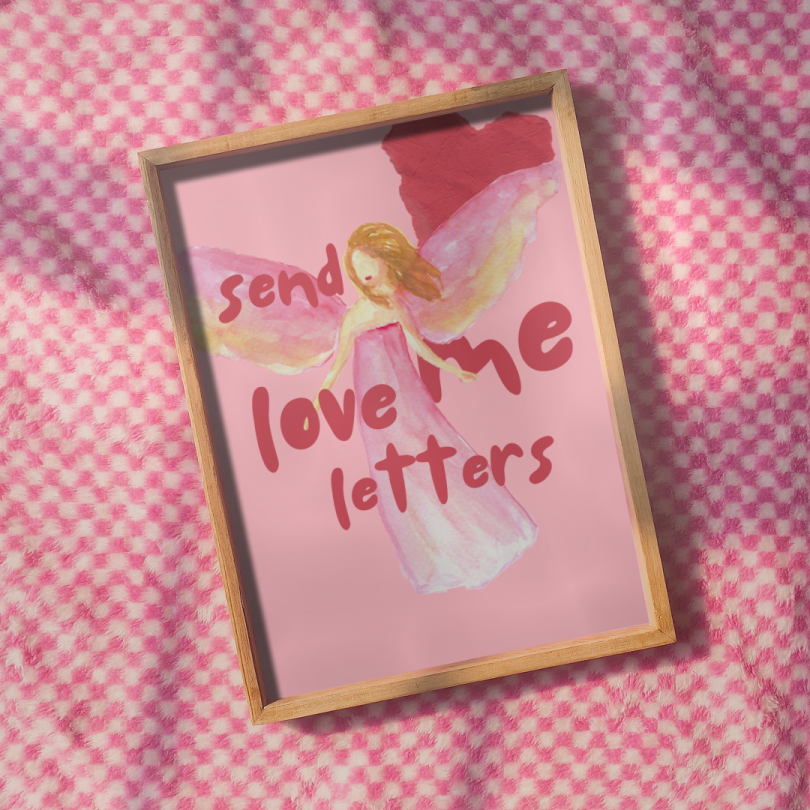 Send me love letters wall print