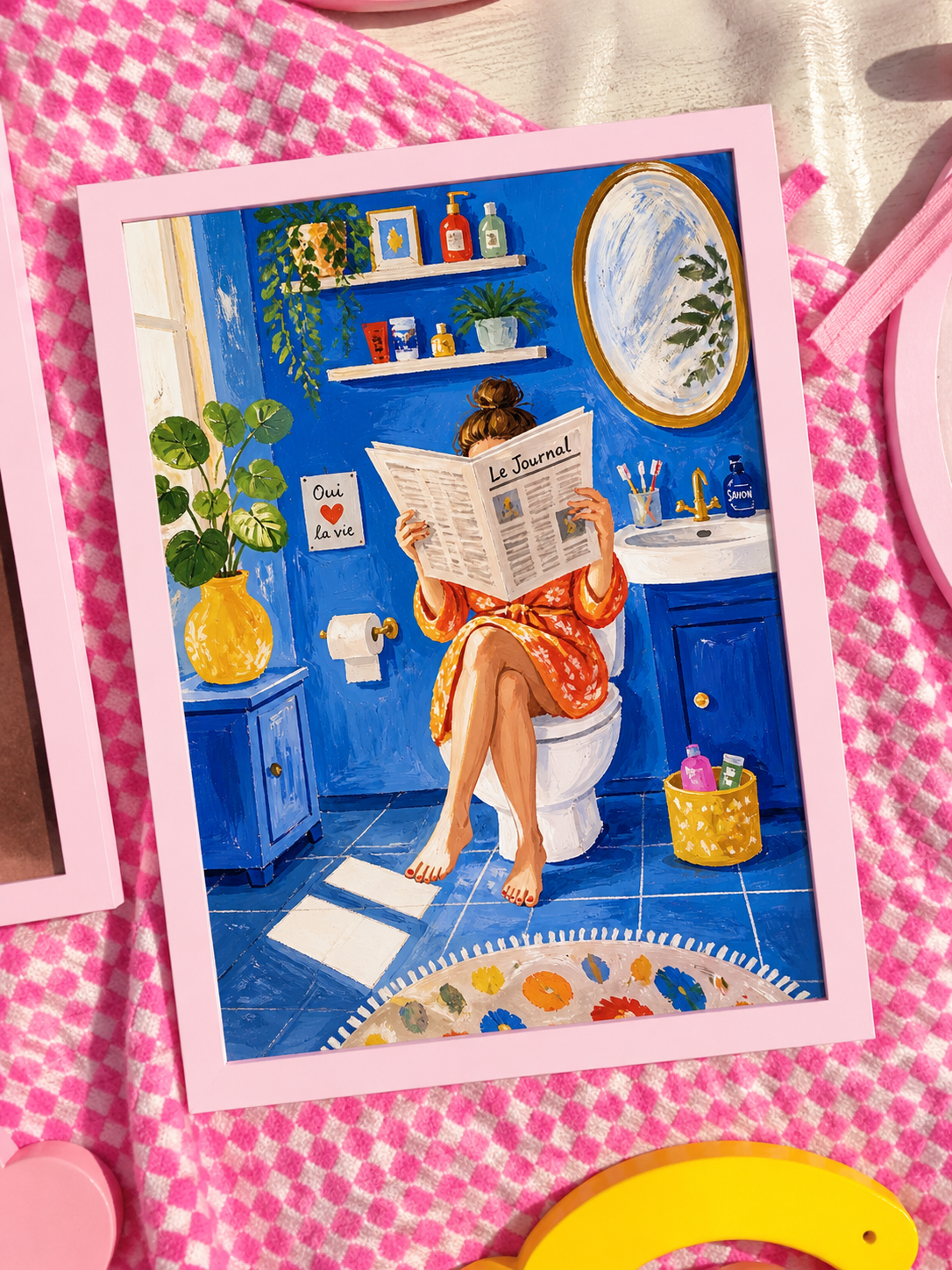 Oui La Vie Bathroom Print