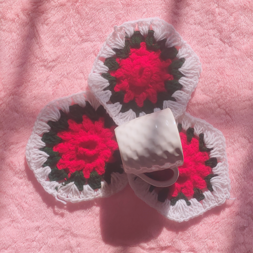 Crochet Blossom Brew Coasters