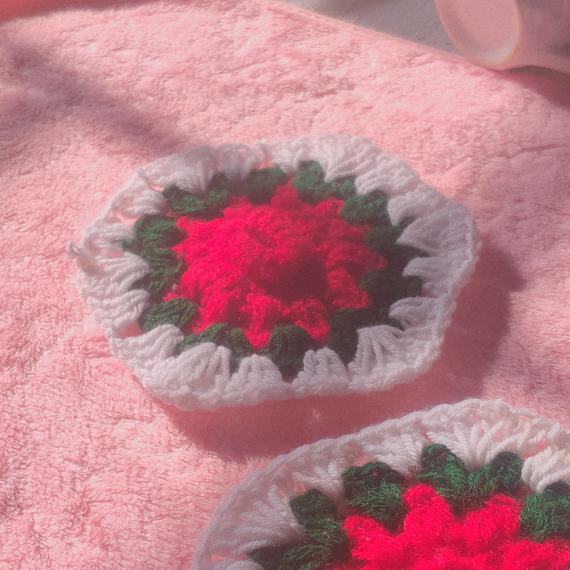 Crochet Blossom Brew Coasters