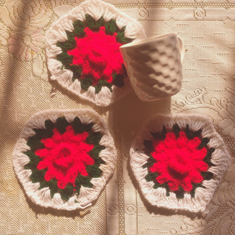 Crochet Blossom Brew Coasters