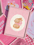 Charming Bunny Gingham Print - colorful pinteresty wall art