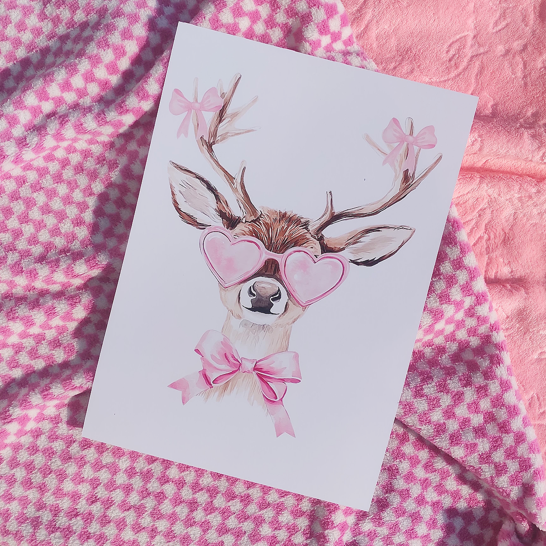 Festive Deer Vibes Poster