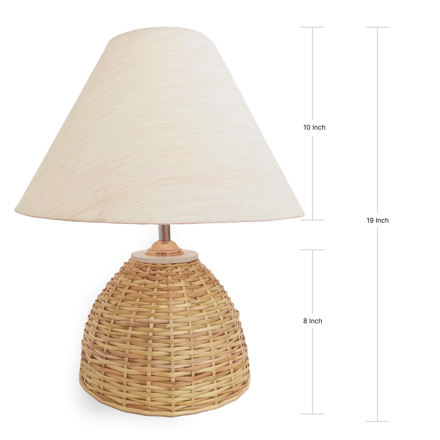 Scandinavian-Style Rattan Table Lamp - Medium