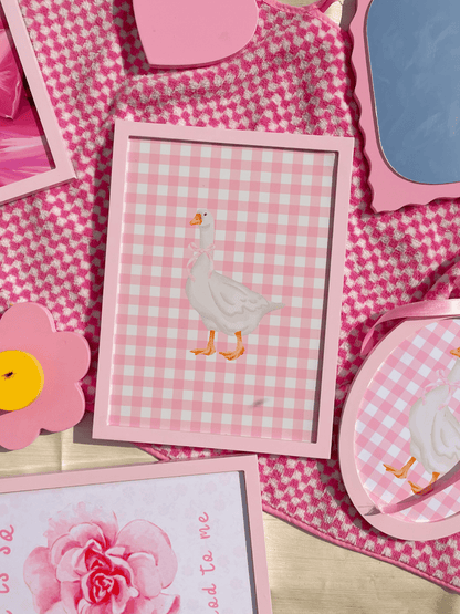 Gingham Goose Print
