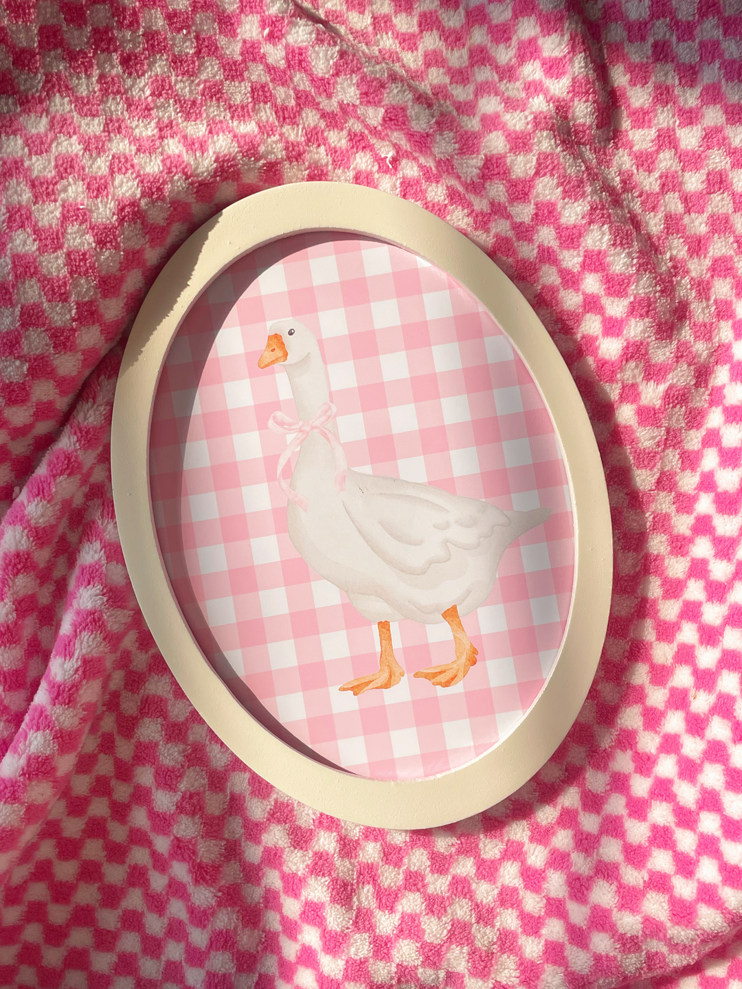 Gingham Goose Oval Wall frame