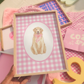 Gingham Dog Art Print - colorful pinteresty wall art
