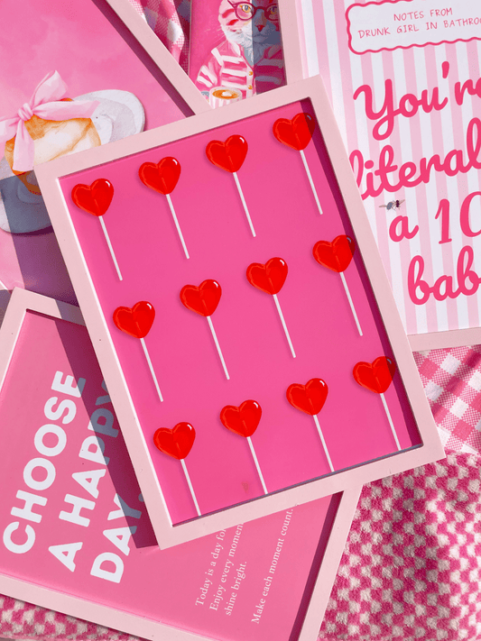 Heart Lollipop Print