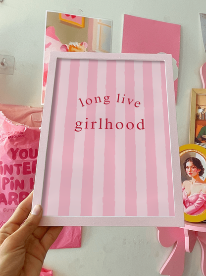 Long Live Girlhood Wall Print - colorful pinteresty decor