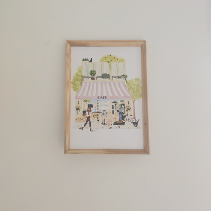 Paris Cafe Scene Art Frame