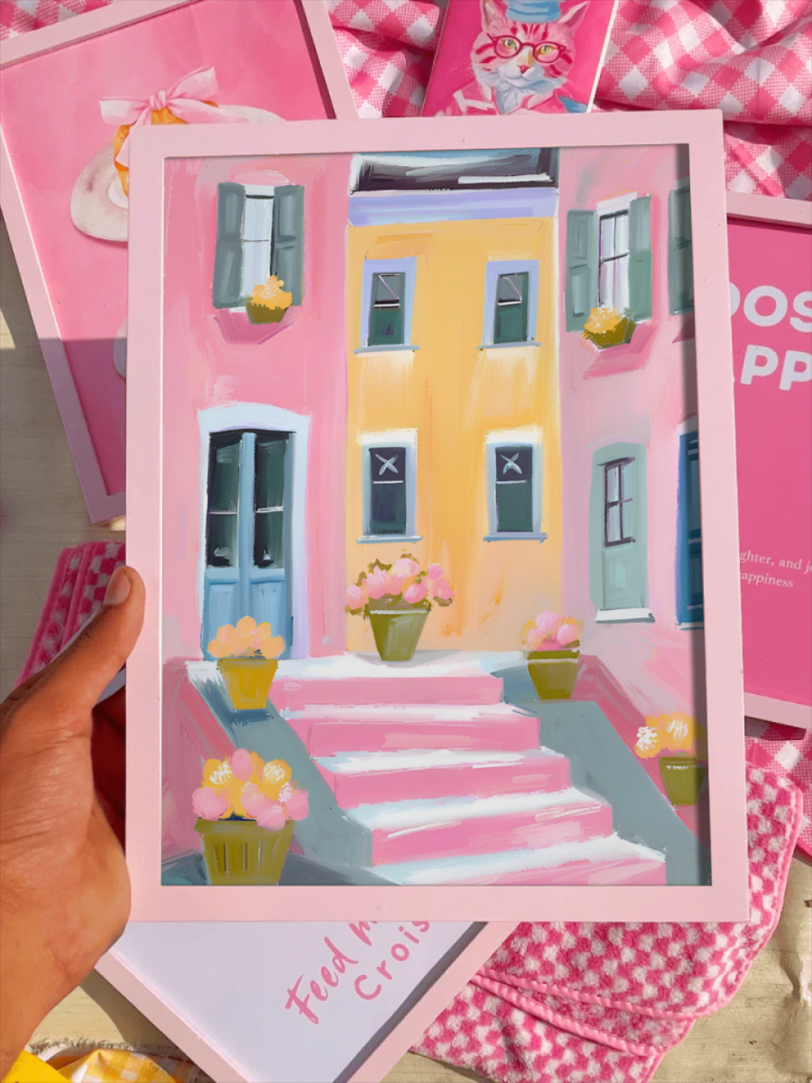 Pink & Yellow Doorway Print