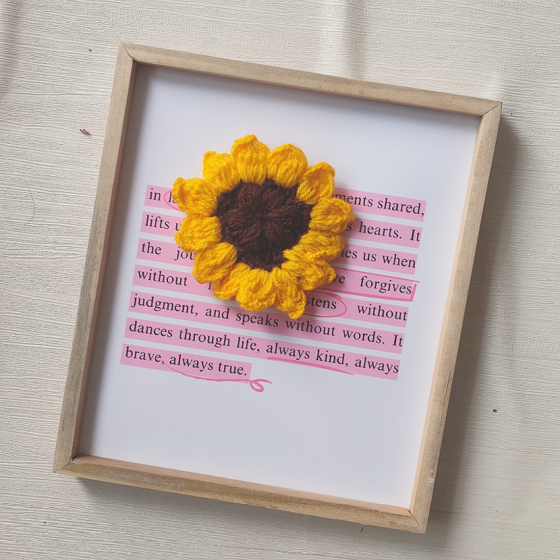 Crochet Sunflower Coaster - Set of 1