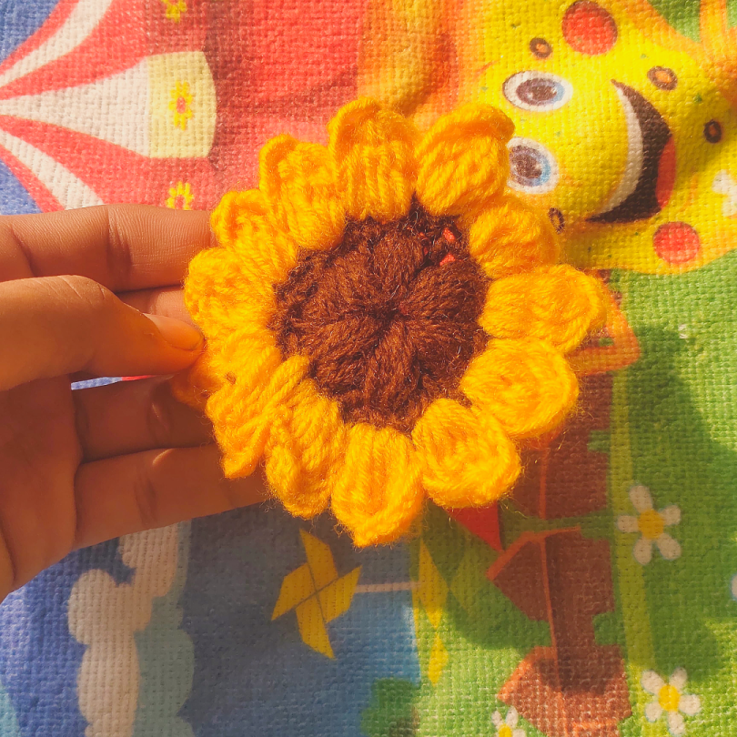 Crochet Sunflower Coaster - Set of 1