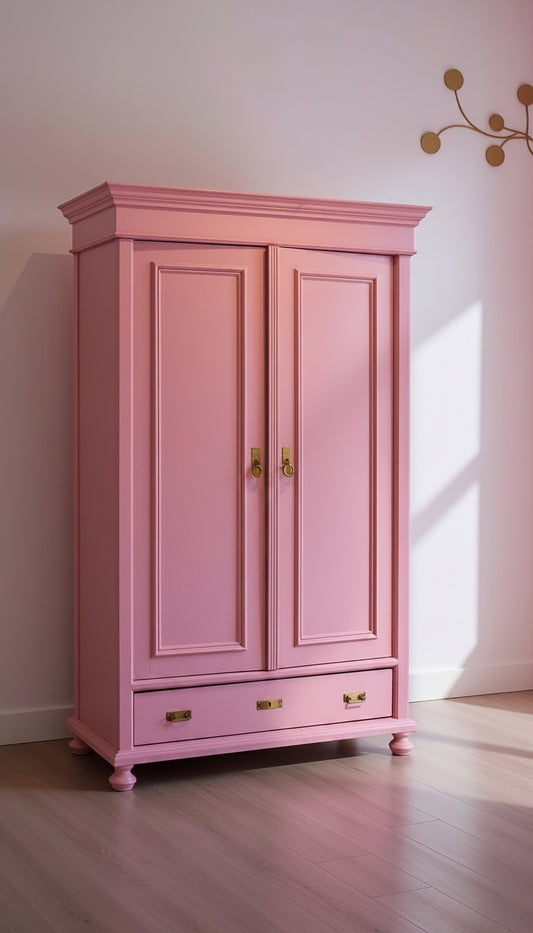 The Rosette Armoire — Vintage-Inspired Wardrobe in Pink