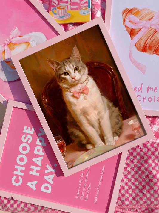 Vintage Coquette Cat Print