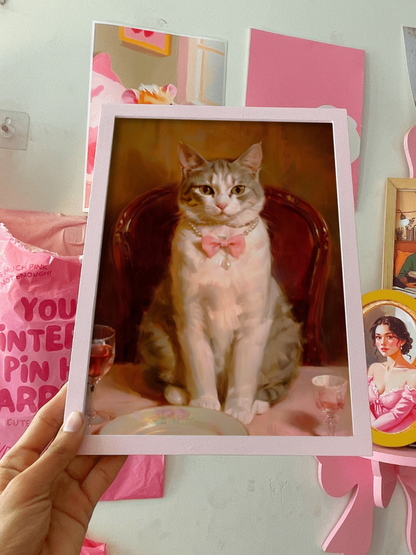 Vintage Coquette Cat Print