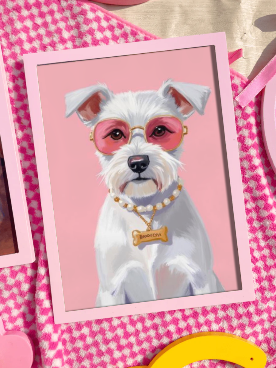 Wire Fox Terrier in Pink Sunglasses Print