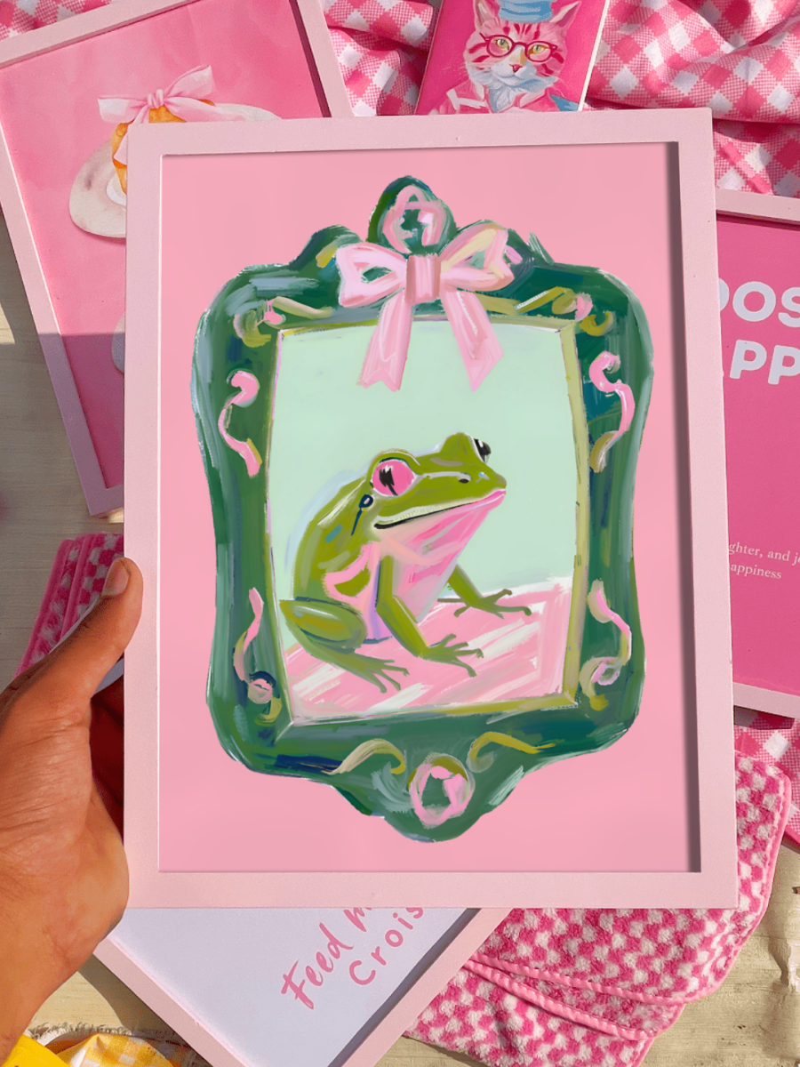 Coquette Frog Portrait Print