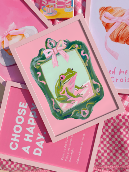 Coquette Frog Portrait Print