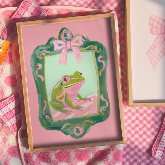 Coquette Frog Portrait Print