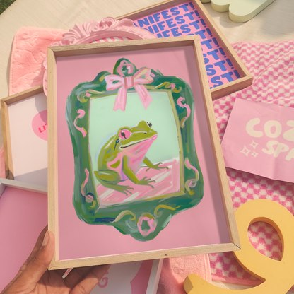 Coquette Frog Portrait Print