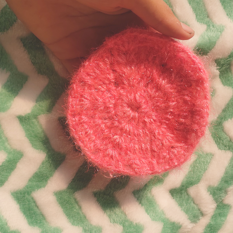 Sparkly Pink Crochet Coaster