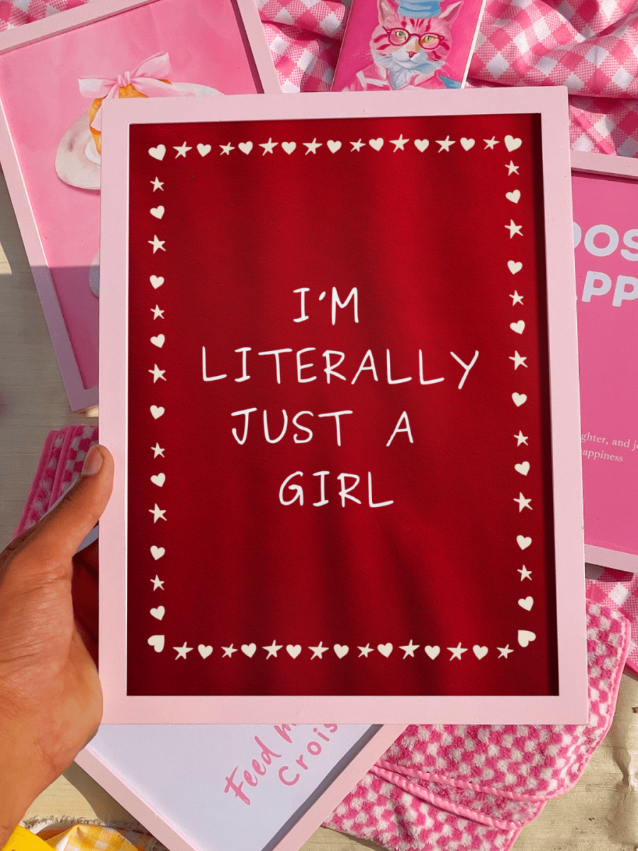 I'm literally just a Girl (Red) wall print