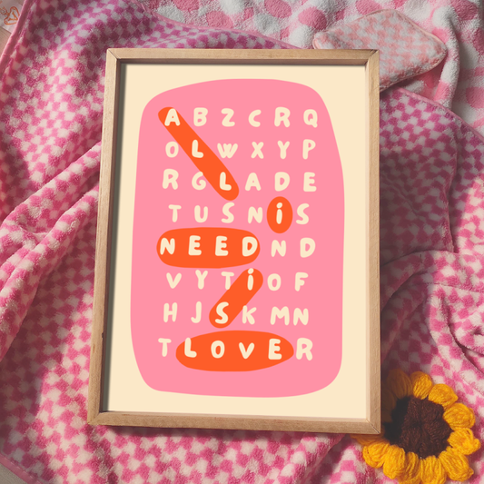 All I need is love - Sudoku Puzzle Print